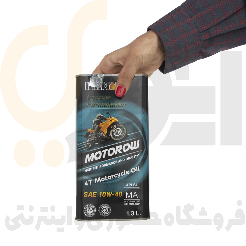  روغن موتور سیکلت ایرانول مدل MOTOROW 10W-40 حجم ۱.۳ لیتر 