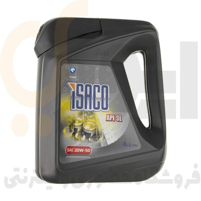  روغن موتور بنزینی 4 لیتری 20W50 SL/CF - گالن (نقره ای) - ISACO - بهتام 