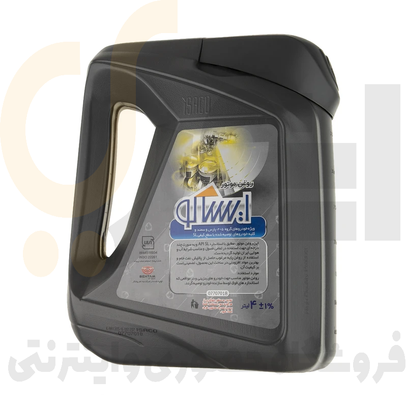  روغن موتور بنزینی 4 لیتری 20W50 SL/CF - گالن (نقره ای) - ISACO - بهتام 