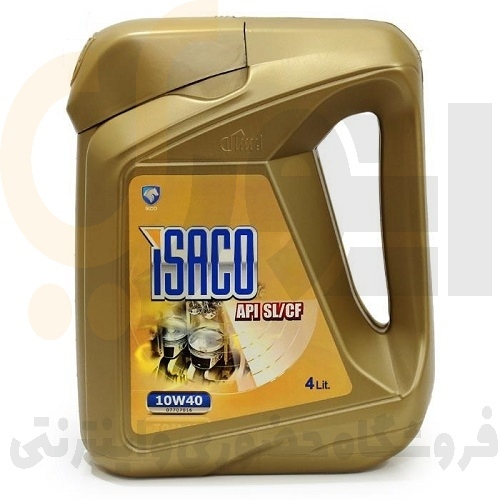 روغن موتور بنزینی ۴ لیتری ۱۰W40 SL/CF - فلزی - ISACO - نفت پارس