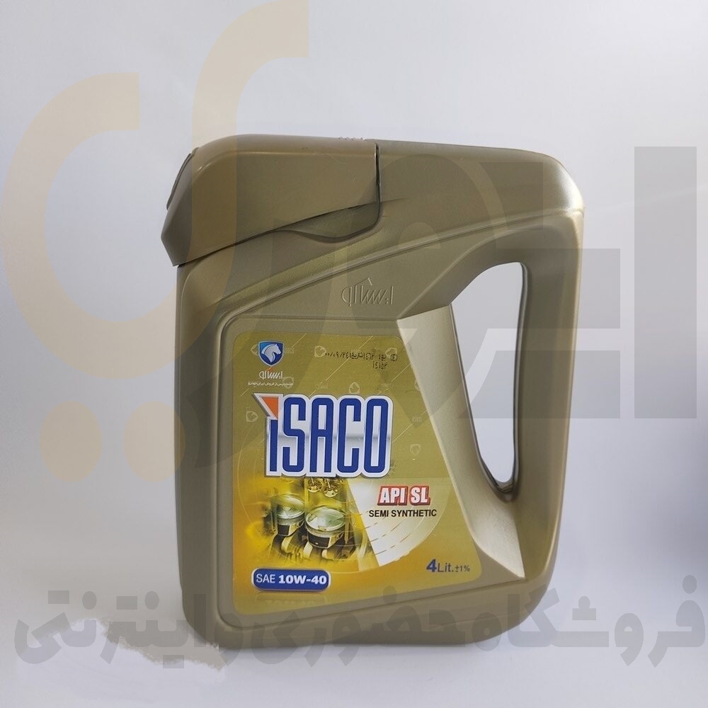  روغن موتور بنزینی 4 لیتری 10W40 SL/CF - فلزی - ISACO - نفت سپاهان 